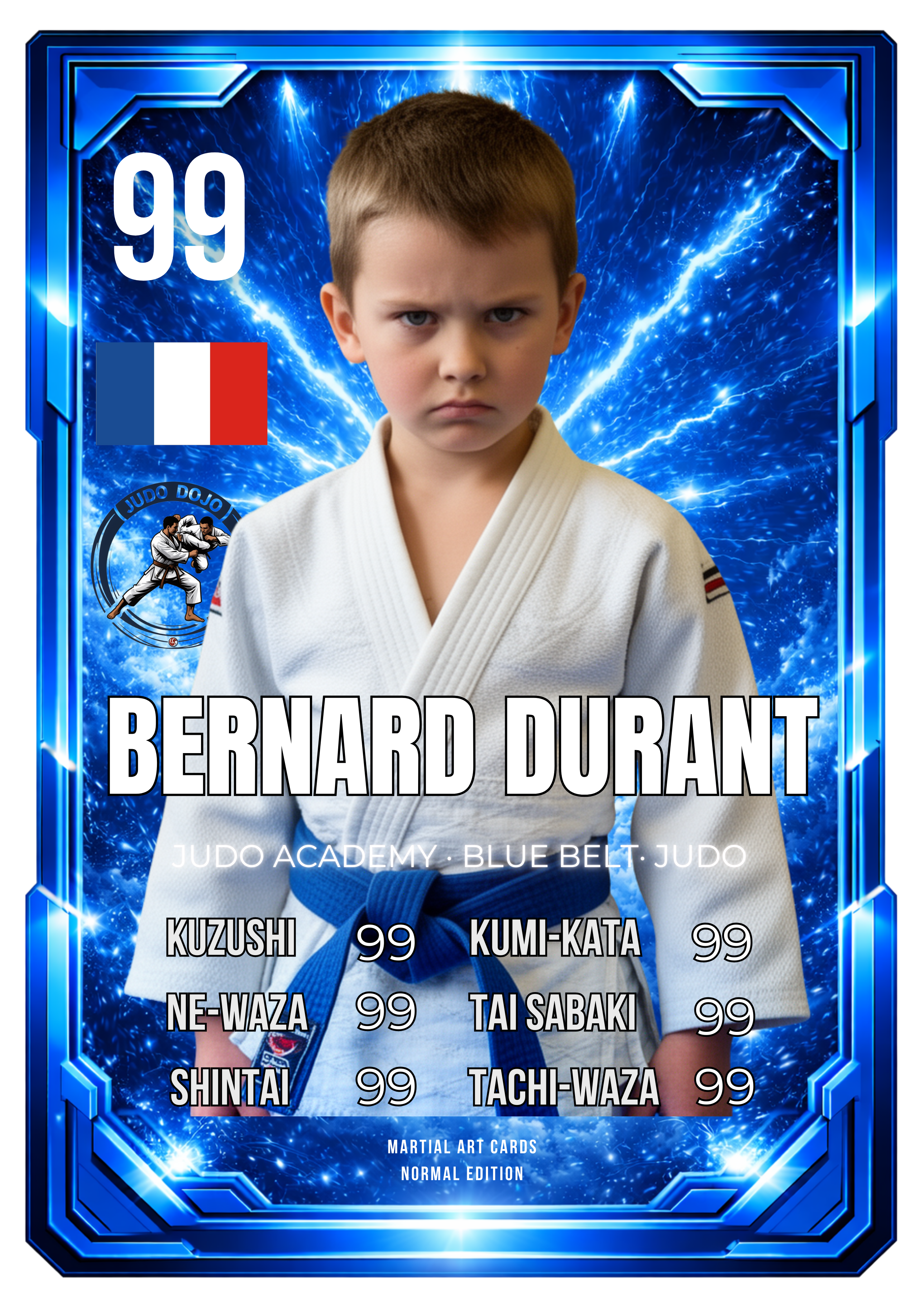 Carta Personalizada de Judo – Cinturón Azul (Niños) | Nivel Avanzado