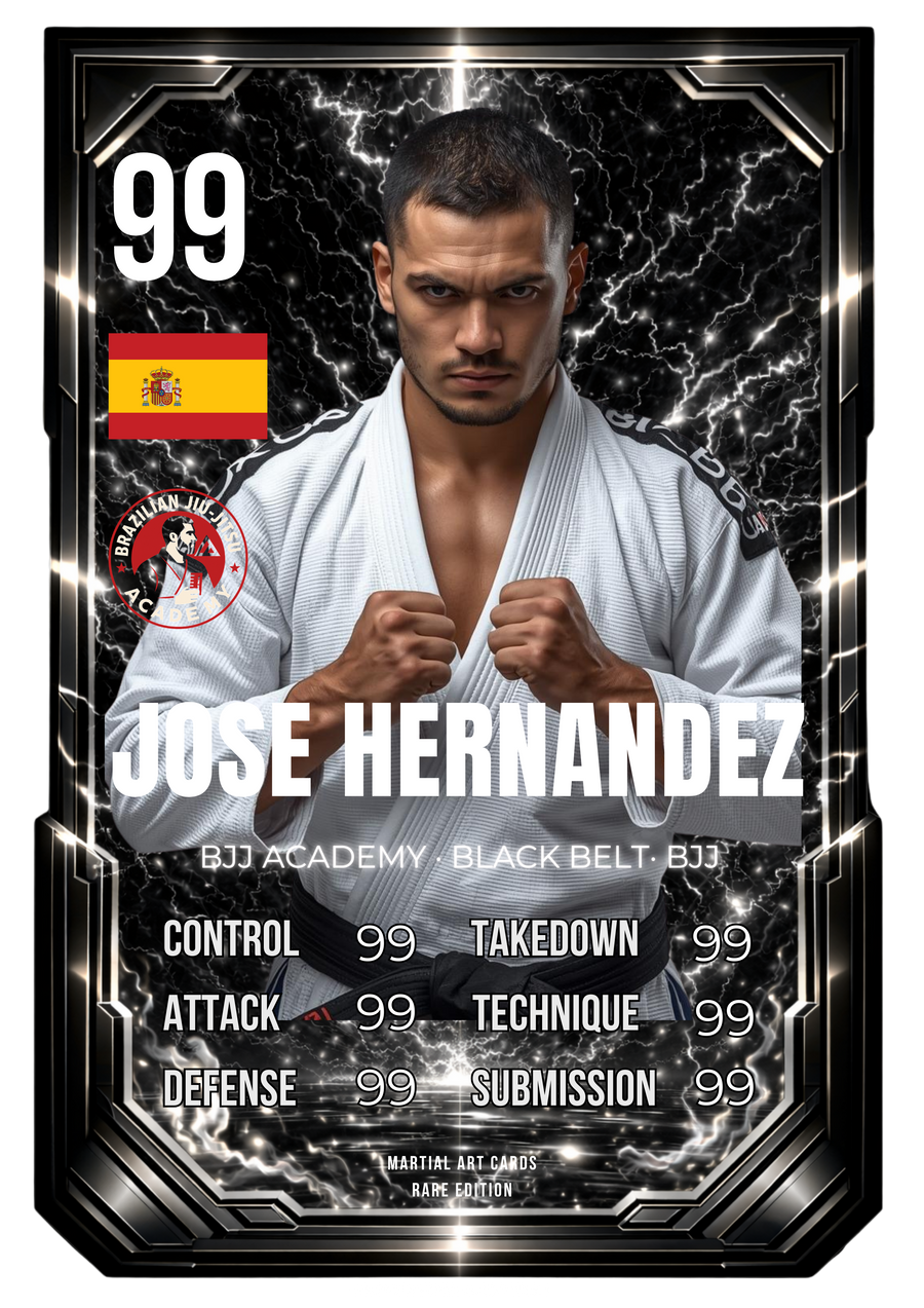 Carta personalizada BJJ cinturón negro adulto | Regalo Jiu-Jitsu personalizado