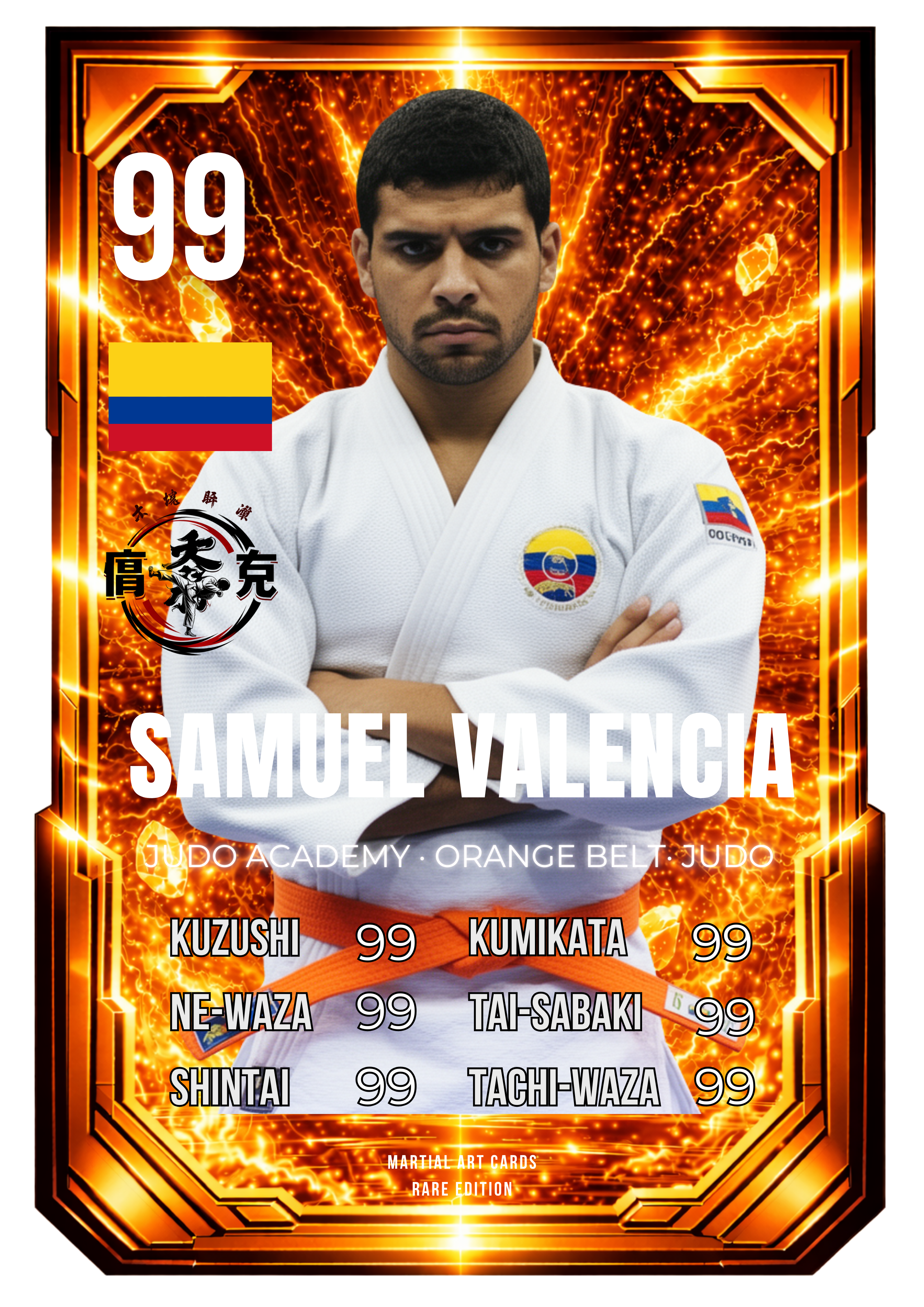 Carta Personalizada de Judo – Cinturón Naranja (Adulto) | Nivel Intermedio