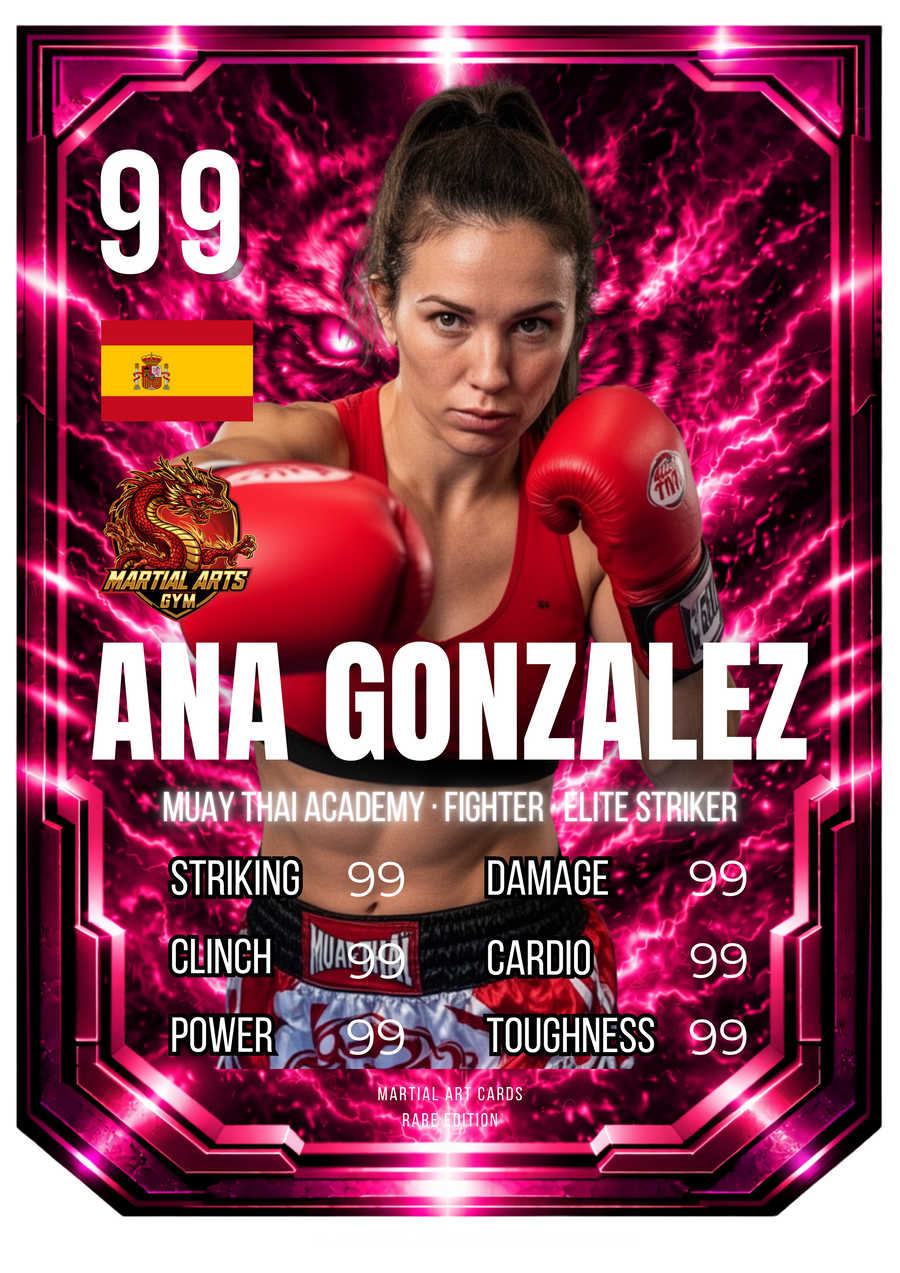 Carta Personalizada de Muay Thai Rosa – Personalidad y Actitud en el Ring