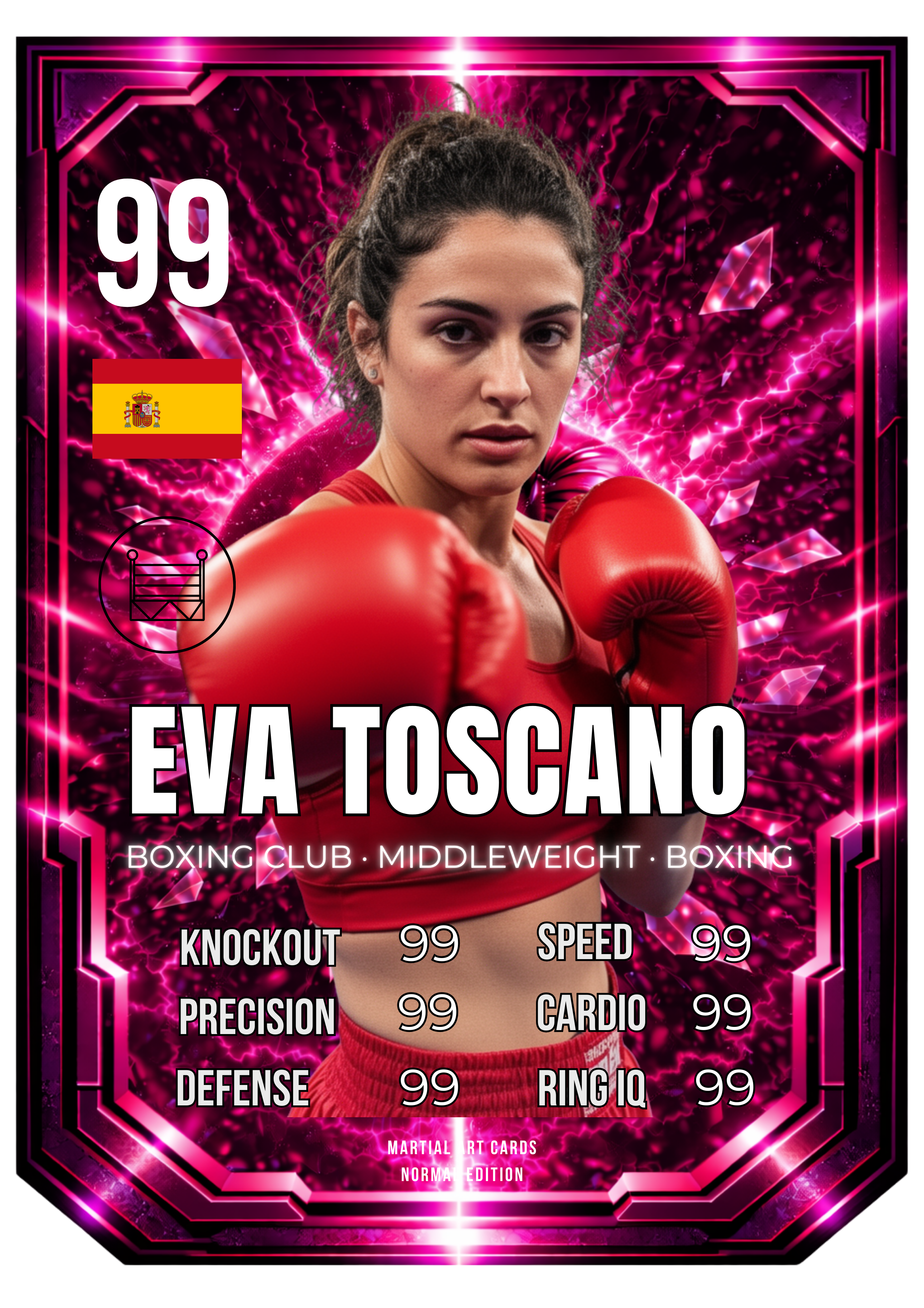 Carta Personalizada de Boxeo Rosa – Carta Única y Diferente