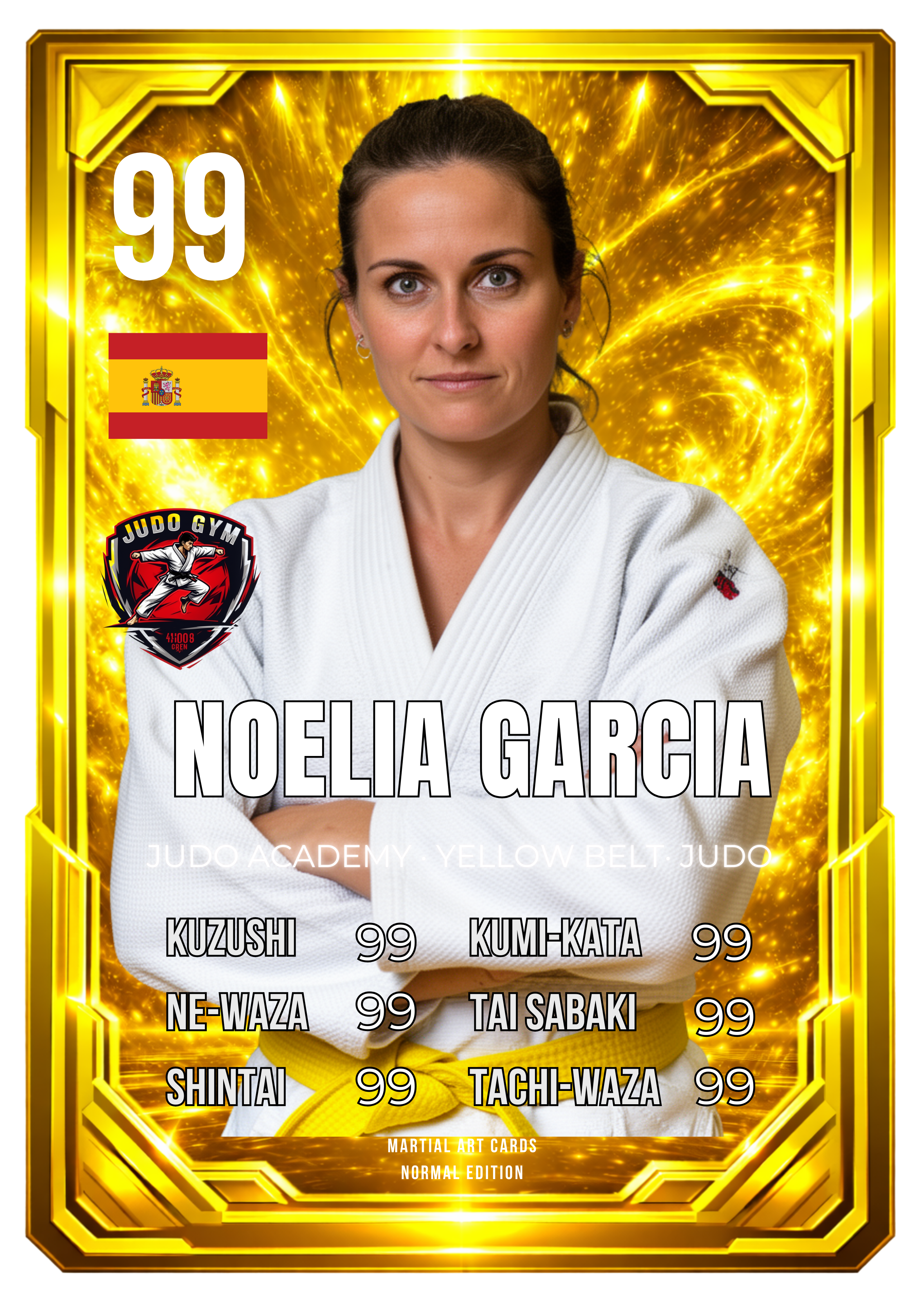 Carta Personalizada de Judo – Cinturón Amarillo (Adulto) | Progreso y Técnica