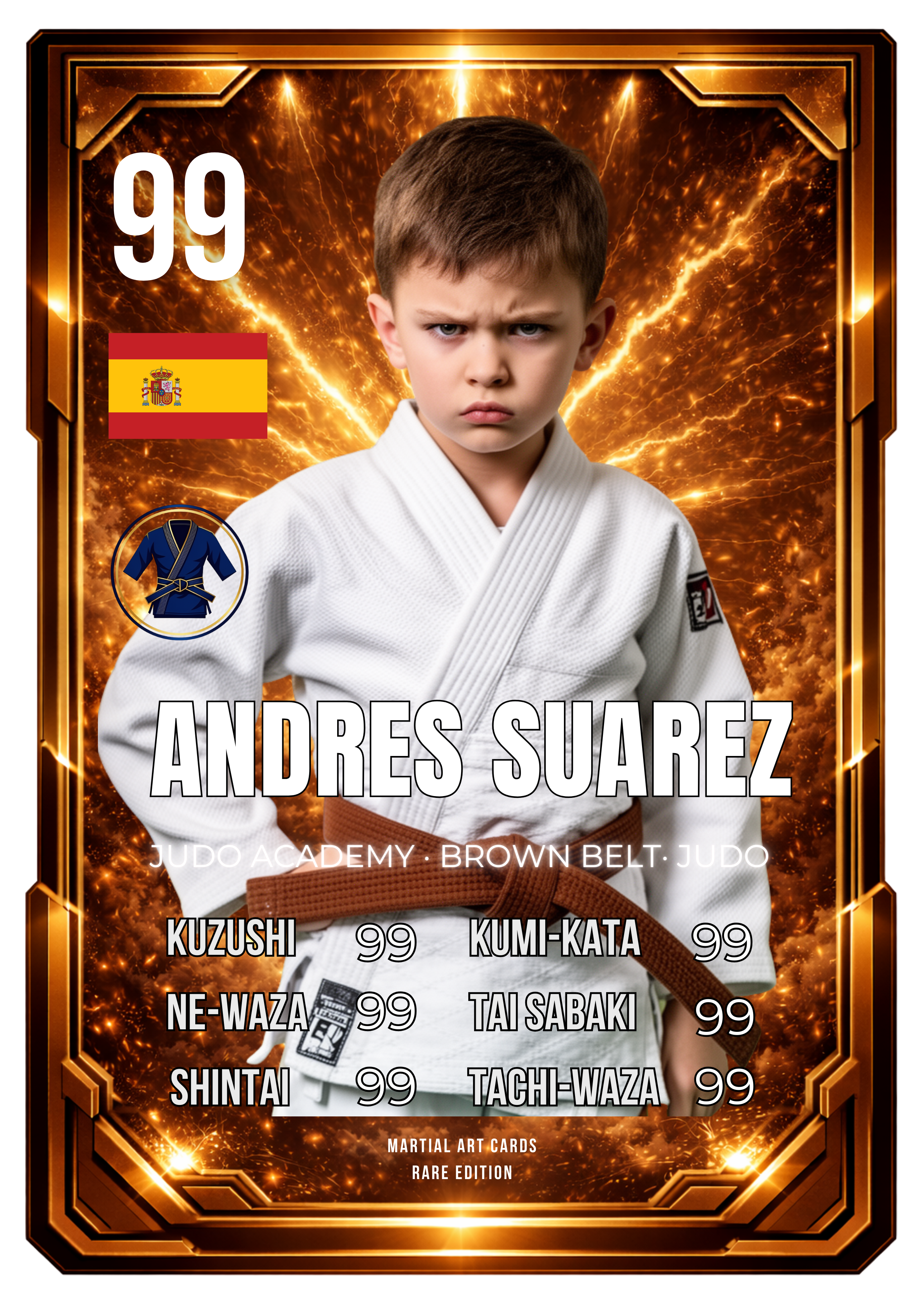 Carta Personalizada de Judo – Cinturón Marrón (Niños) | Antes del Negro