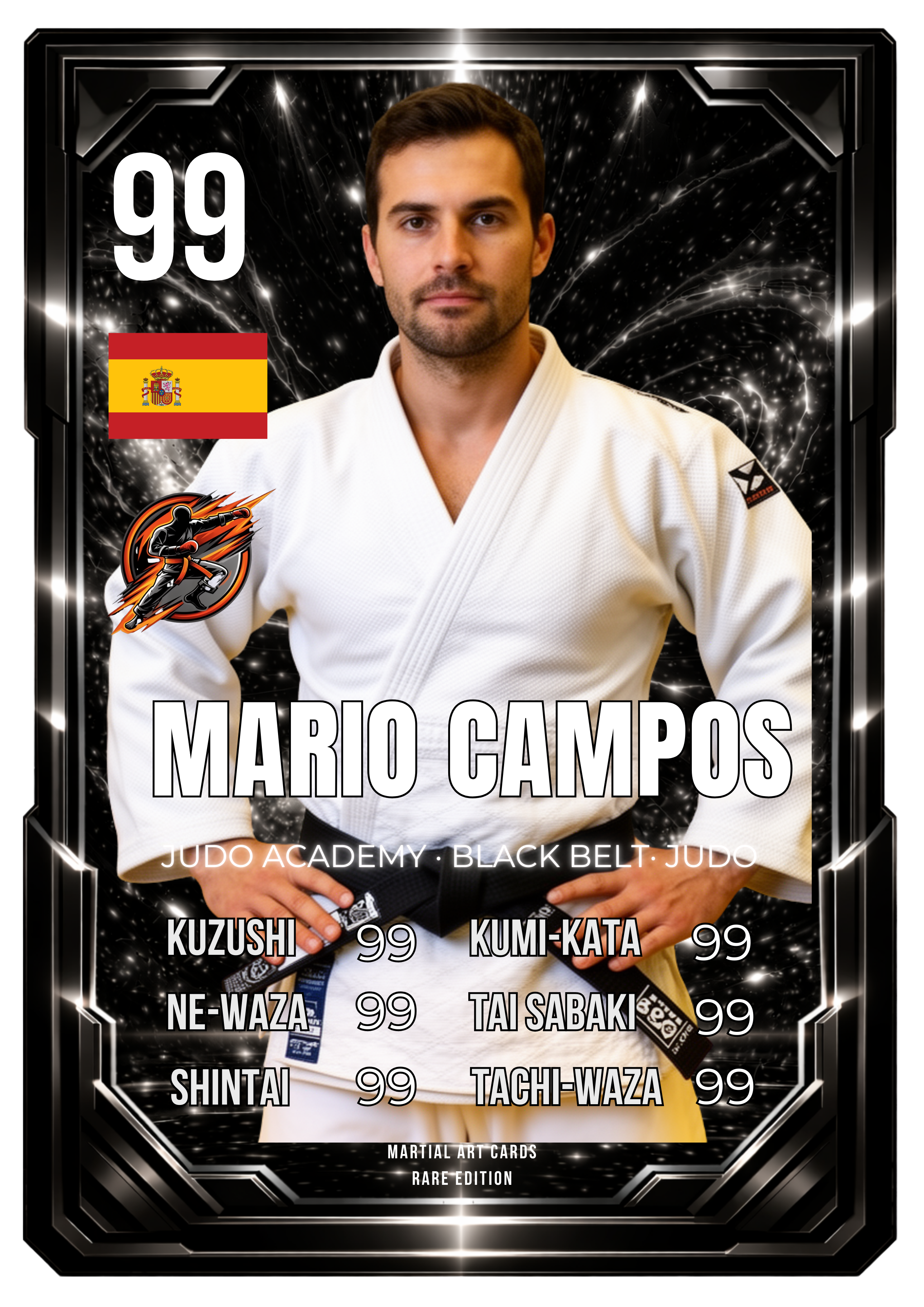 Carta Personalizada de Judo – Cinturón Negro (Adulto) | Nivel Maestro