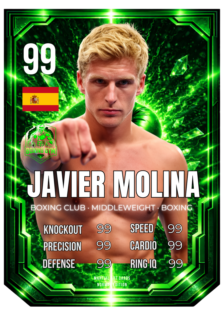 Carta Personalizada de Boxeo Verde – Evolución y Progreso en Carta Coleccionable