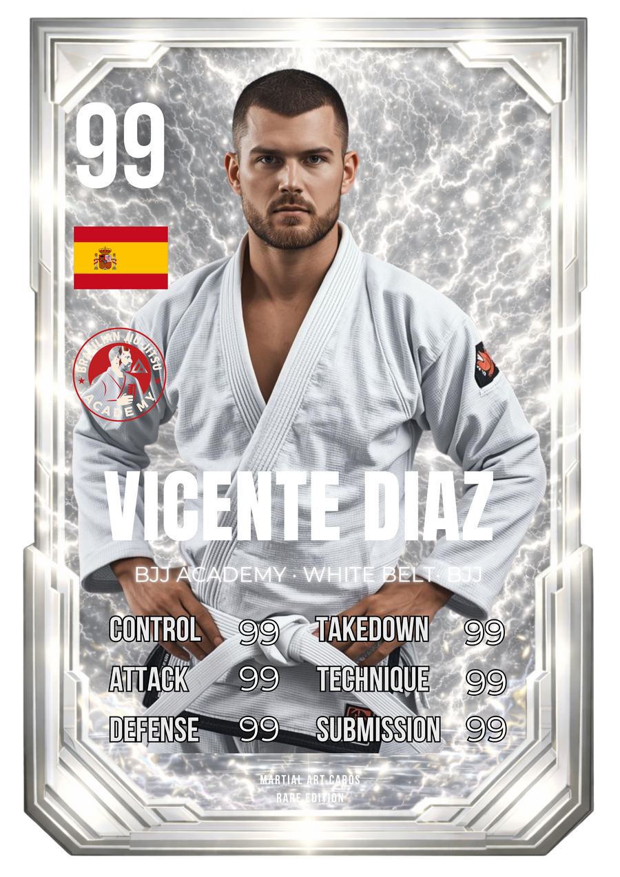 Carta personalizada BJJ cinturón blanco adulto | Regalo Jiu-Jitsu personalizado