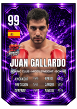 Carta Personalizada de Boxeo Morada – Diseño Épico y Coleccionable
