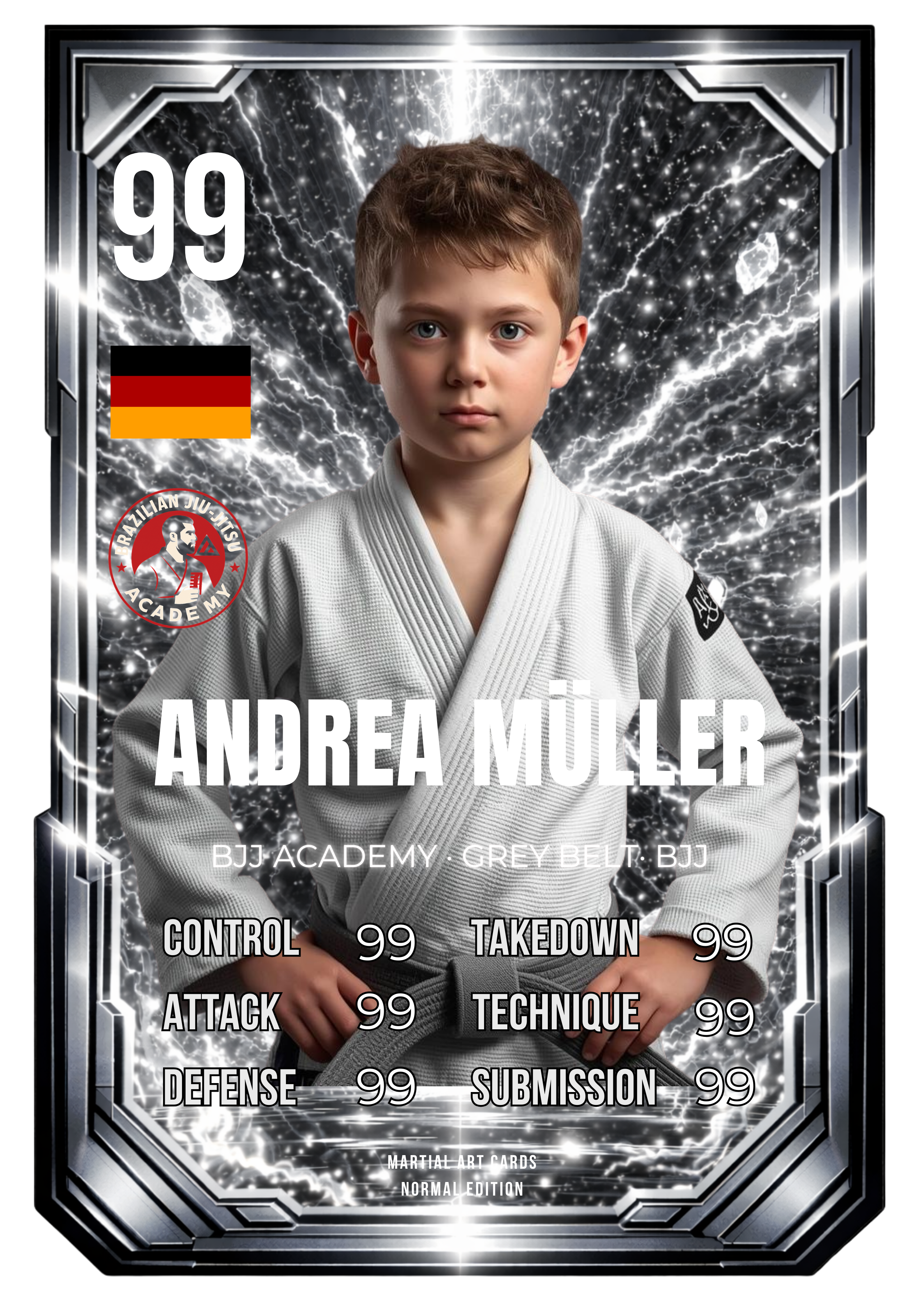 Cata Personalizada BJJ-Cinturón Gris(kids)