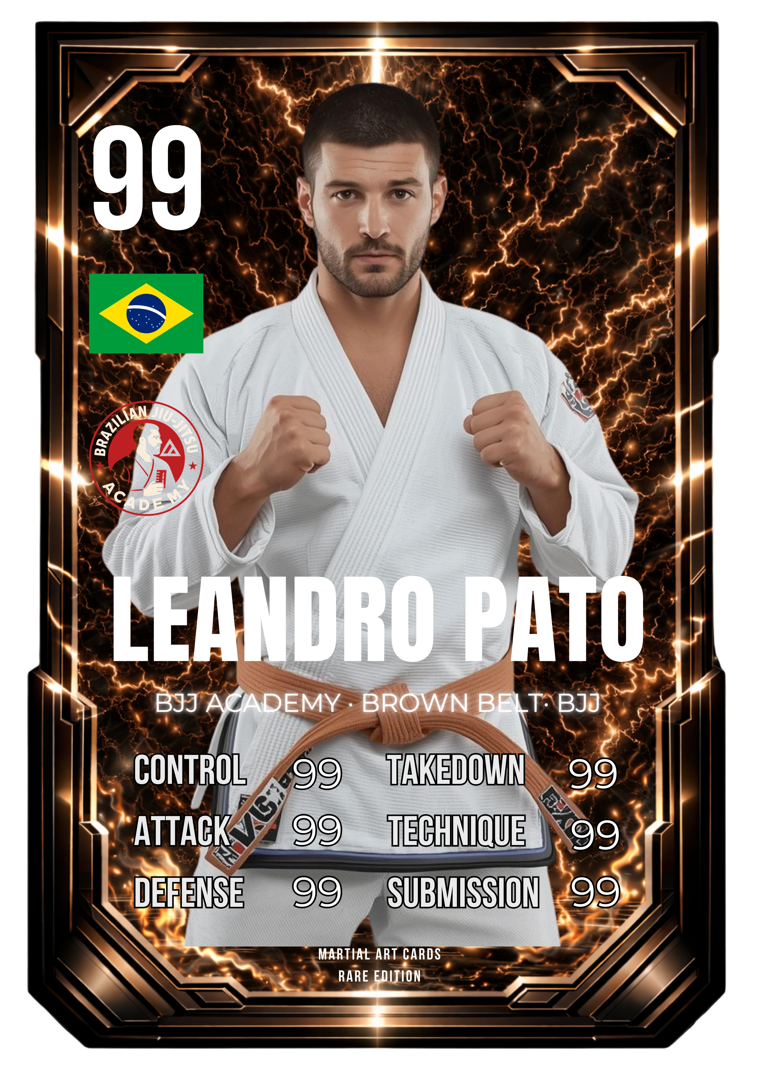 Carta personalizada BJJ cinturón marrón adulto | Regalo Jiu-Jitsu personalizado
