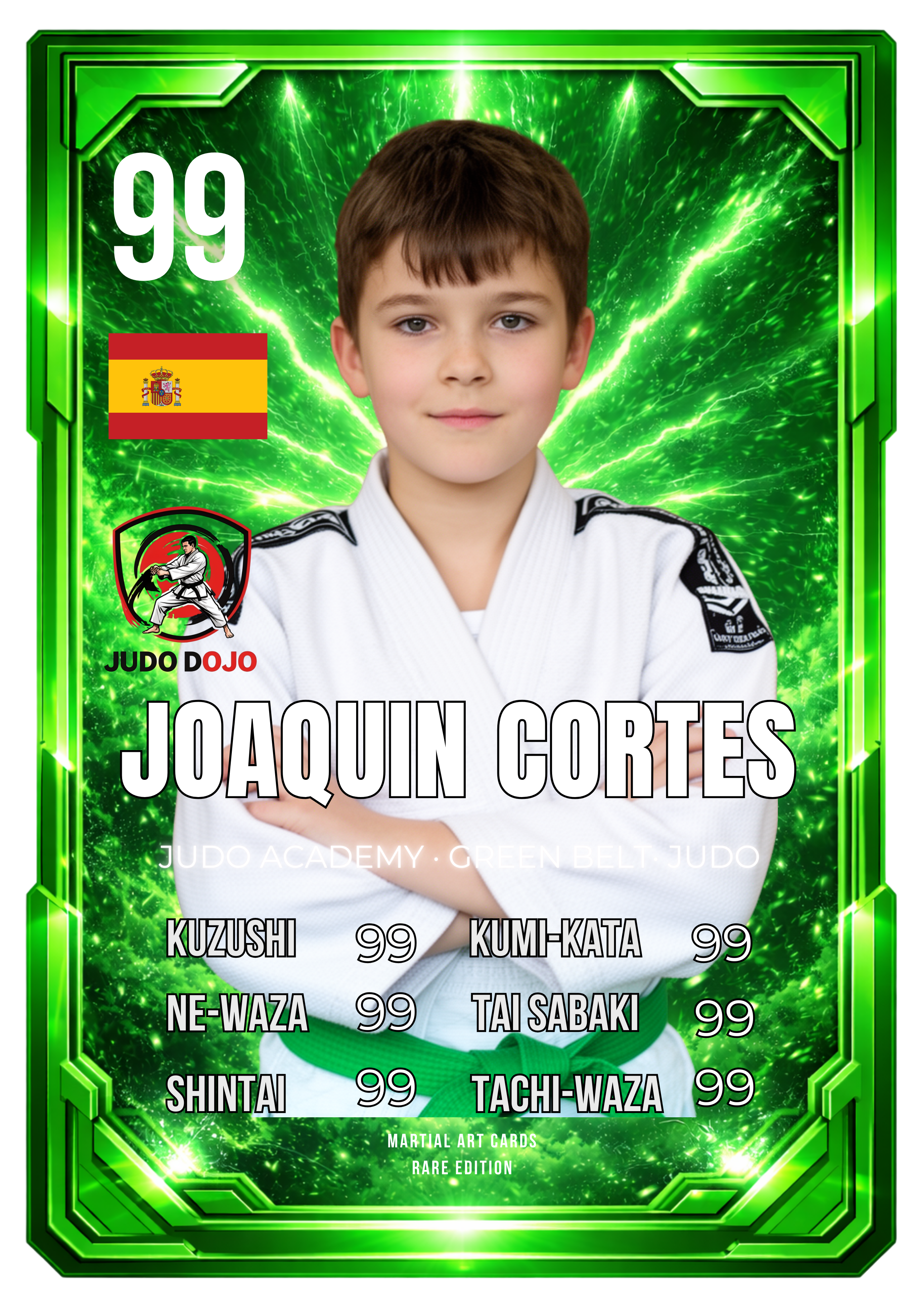 Carta Personalizada de Judo – Cinturón Verde (Niños) | Crecimiento y Técnica