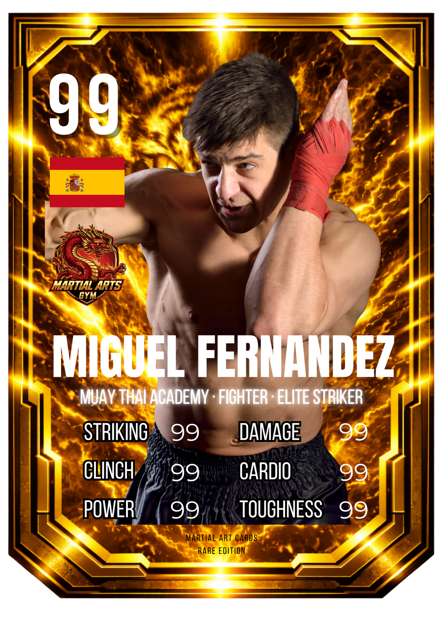 Carta Personalizada de Muay Thai Dorada – Edición Élite del Nak Muay