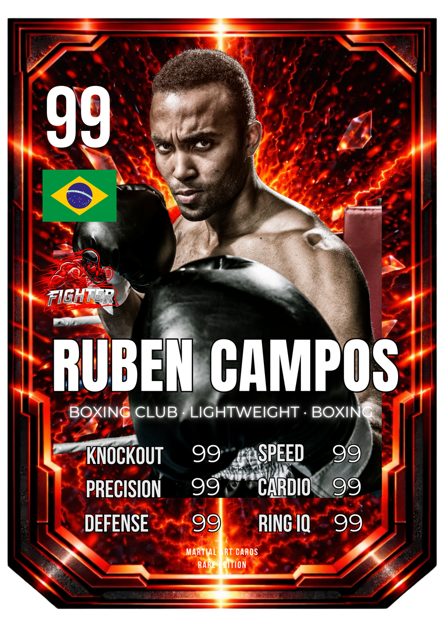 Carta Personalizada de Boxeo Roja – Fuerza y Carácter en Carta Coleccionable