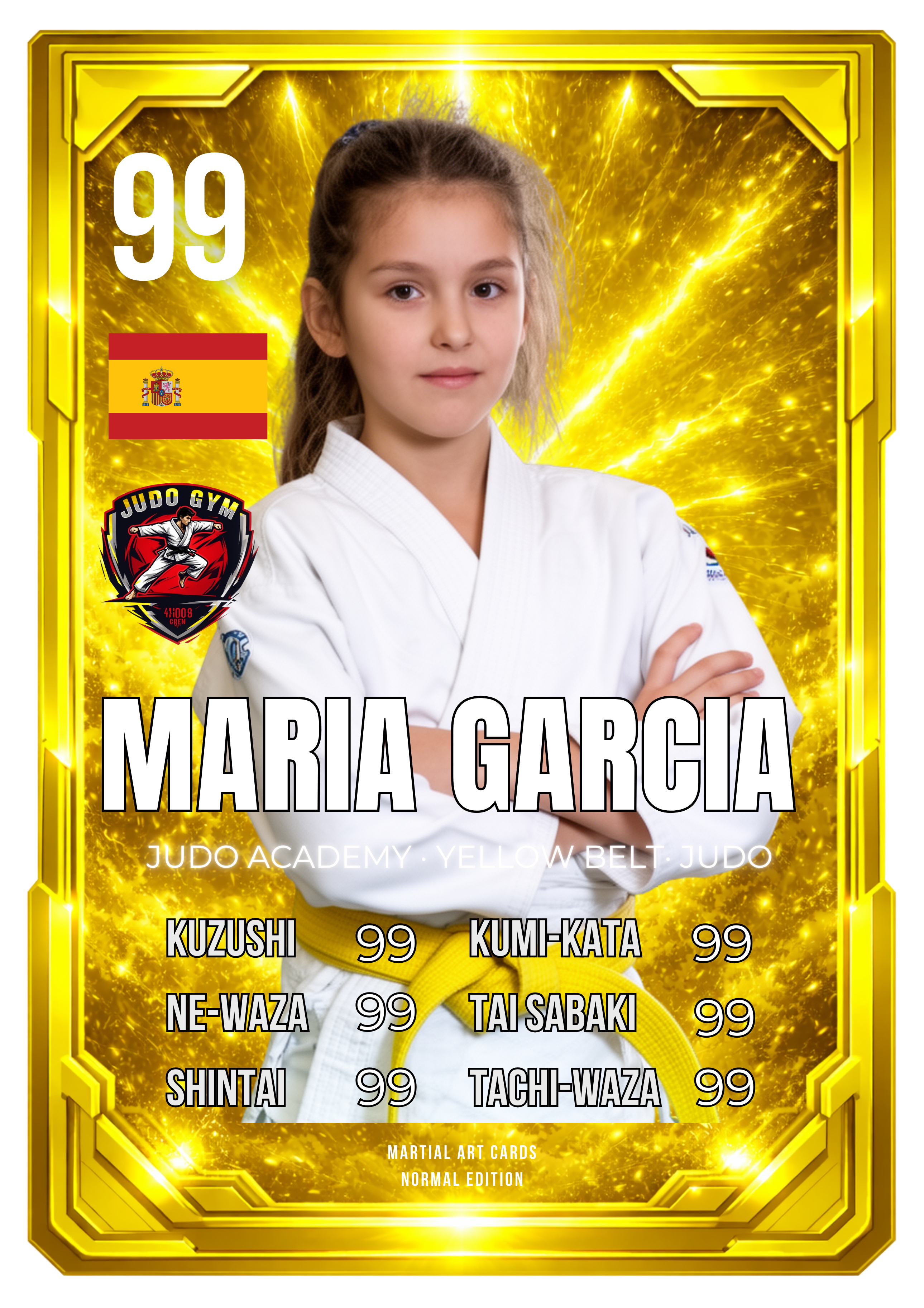 Carta Personalizada de Judo – Cinturón Amarillo (Niños) | Evolución y Progreso