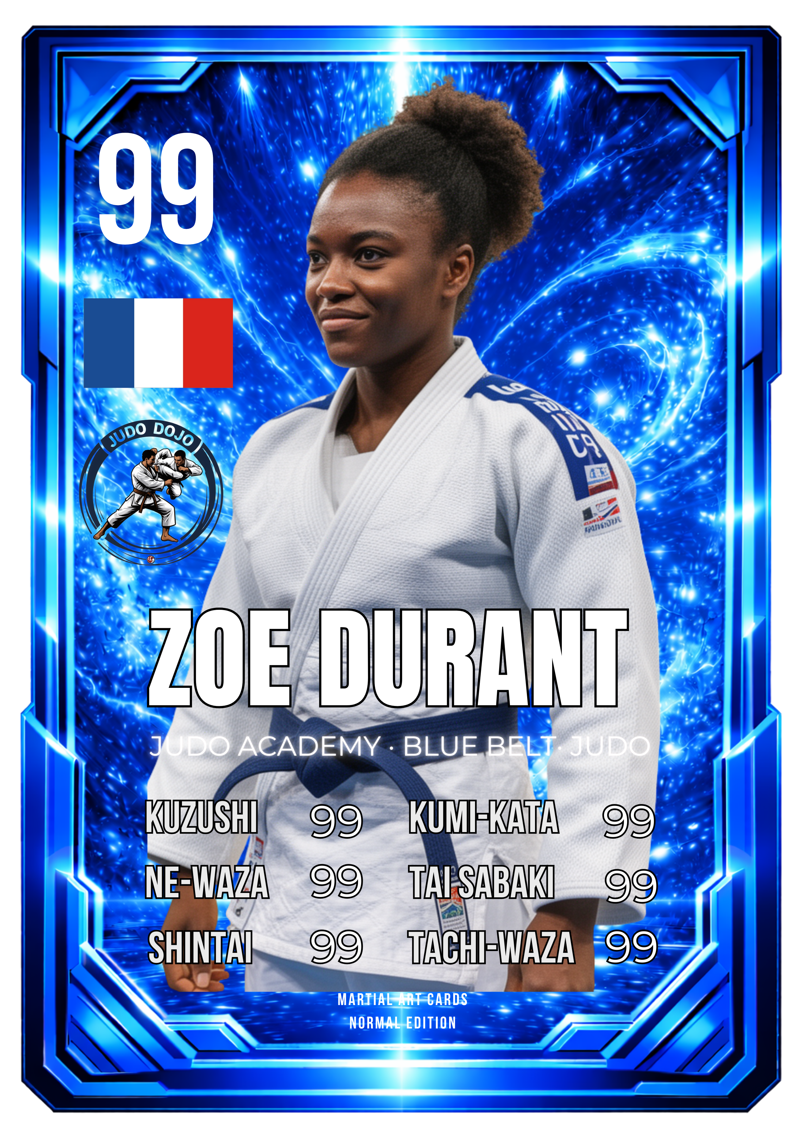 Carta Personalizada de Judo – Cinturón Azul (Adulto) | Experiencia y Control