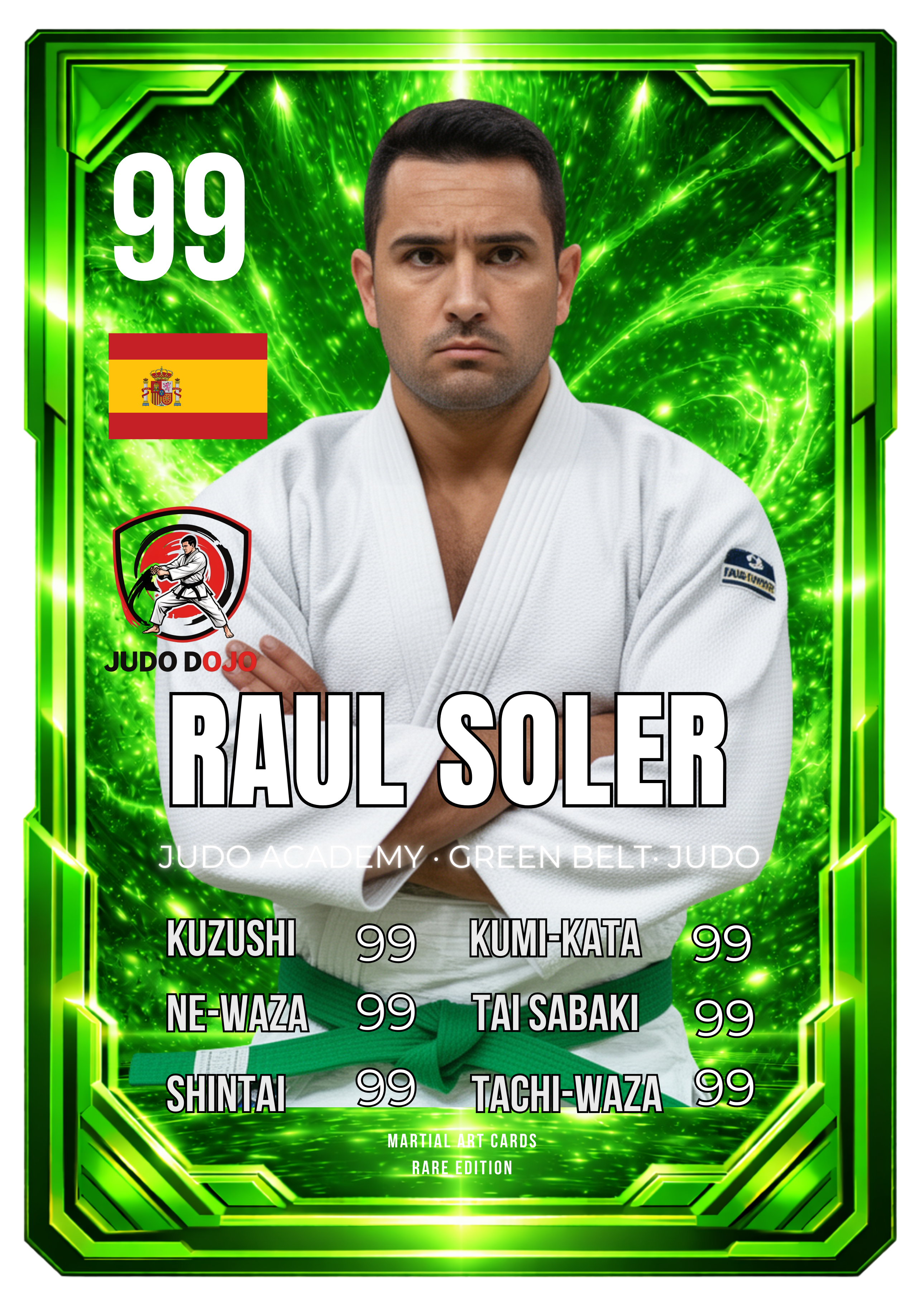Carta Personalizada de Judo – Cinturón Verde (Adulto) | Crecimiento y Dominio
