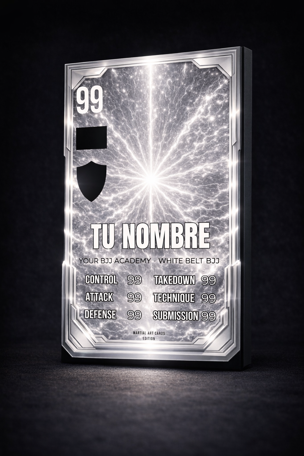 Carta personalizada BJJ cinturón blanco adulto | Regalo Jiu-Jitsu personalizado