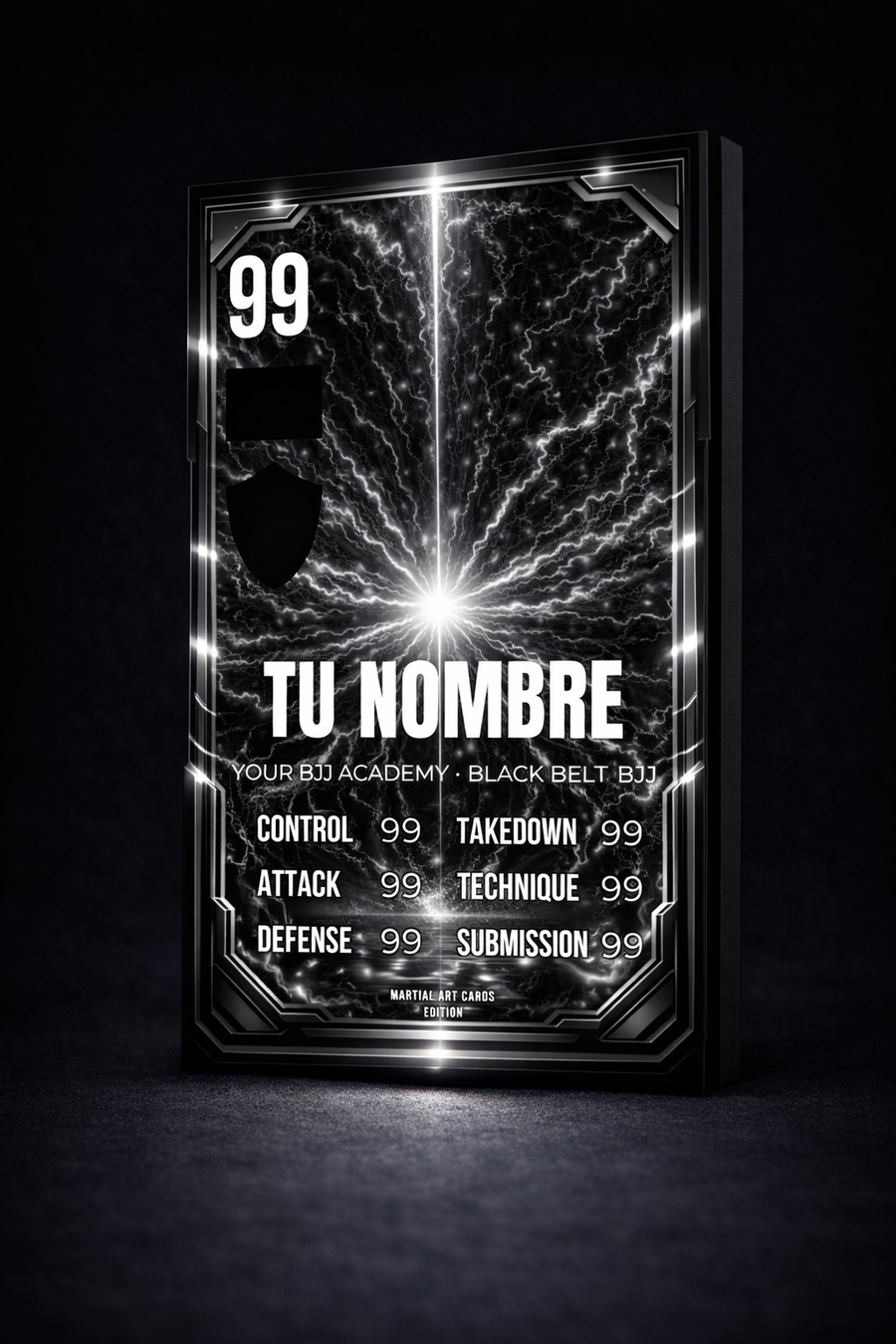 Carta personalizada BJJ cinturón negro adulto | Regalo Jiu-Jitsu personalizado