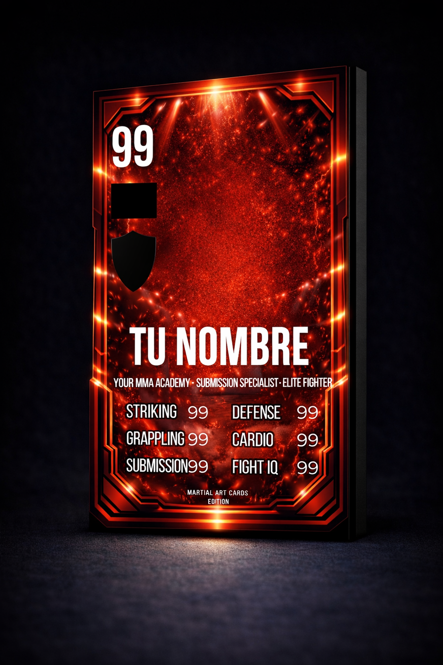 Carta Personalizada de MMA Roja – Agresividad y Potencia en Carta Coleccionable