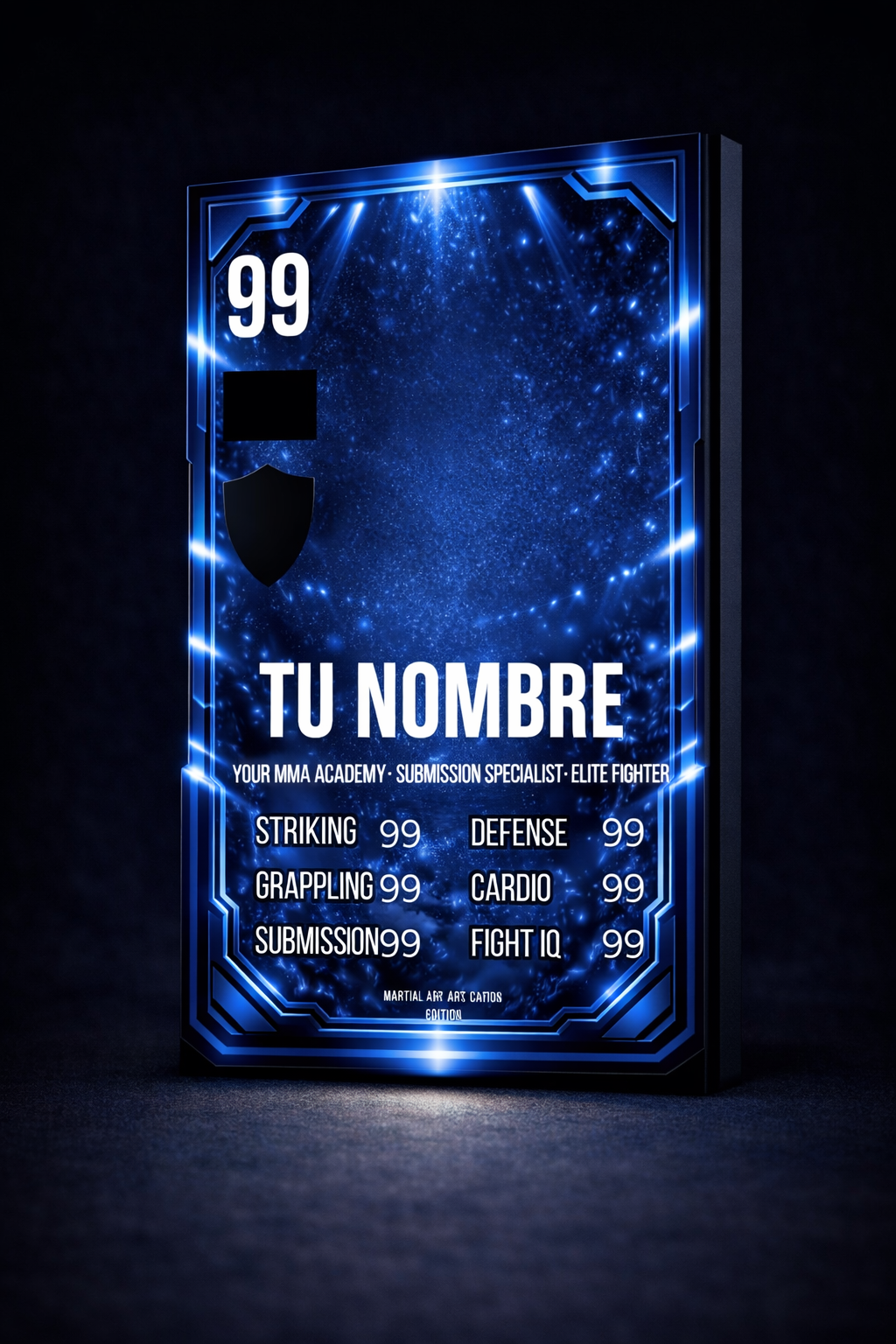 Carta Personalizada de MMA Azul – Técnica y Control en Carta Coleccionable