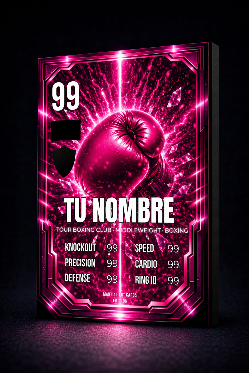 Carta Personalizada de Boxeo Rosa – Carta Única y Diferente