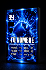 Carta Personalizada de Boxeo Azul – Convierte tu Foto en Carta Coleccionable