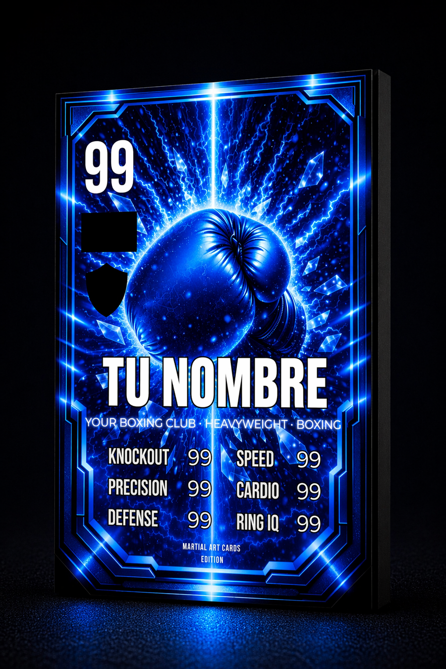 Carta Personalizada de Boxeo Azul – Convierte tu Foto en Carta Coleccionable