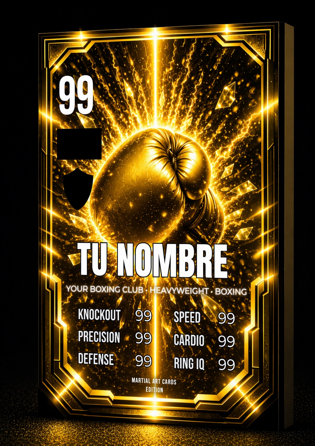 Carta Personalizada de Boxeo Dorada – Edición Premium Coleccionable