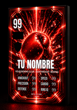 Carta Personalizada de Boxeo Roja – Fuerza y Carácter en Carta Coleccionable