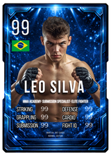 Carta Personalizada de MMA Azul – Técnica y Control en Carta Coleccionable