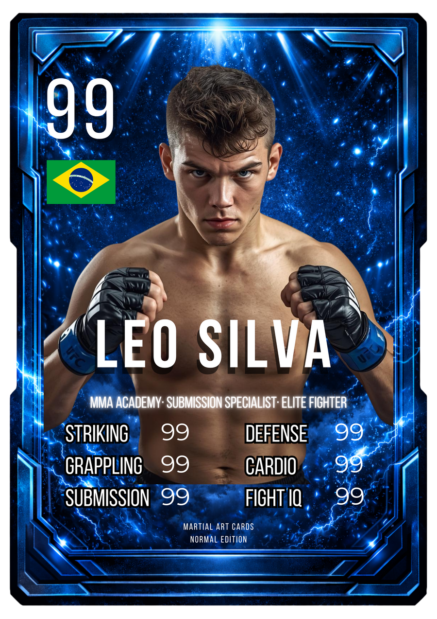 Carta Personalizada de MMA Azul – Técnica y Control en Carta Coleccionable