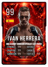 Carta Personalizada de MMA Roja – Agresividad y Potencia en Carta Coleccionable