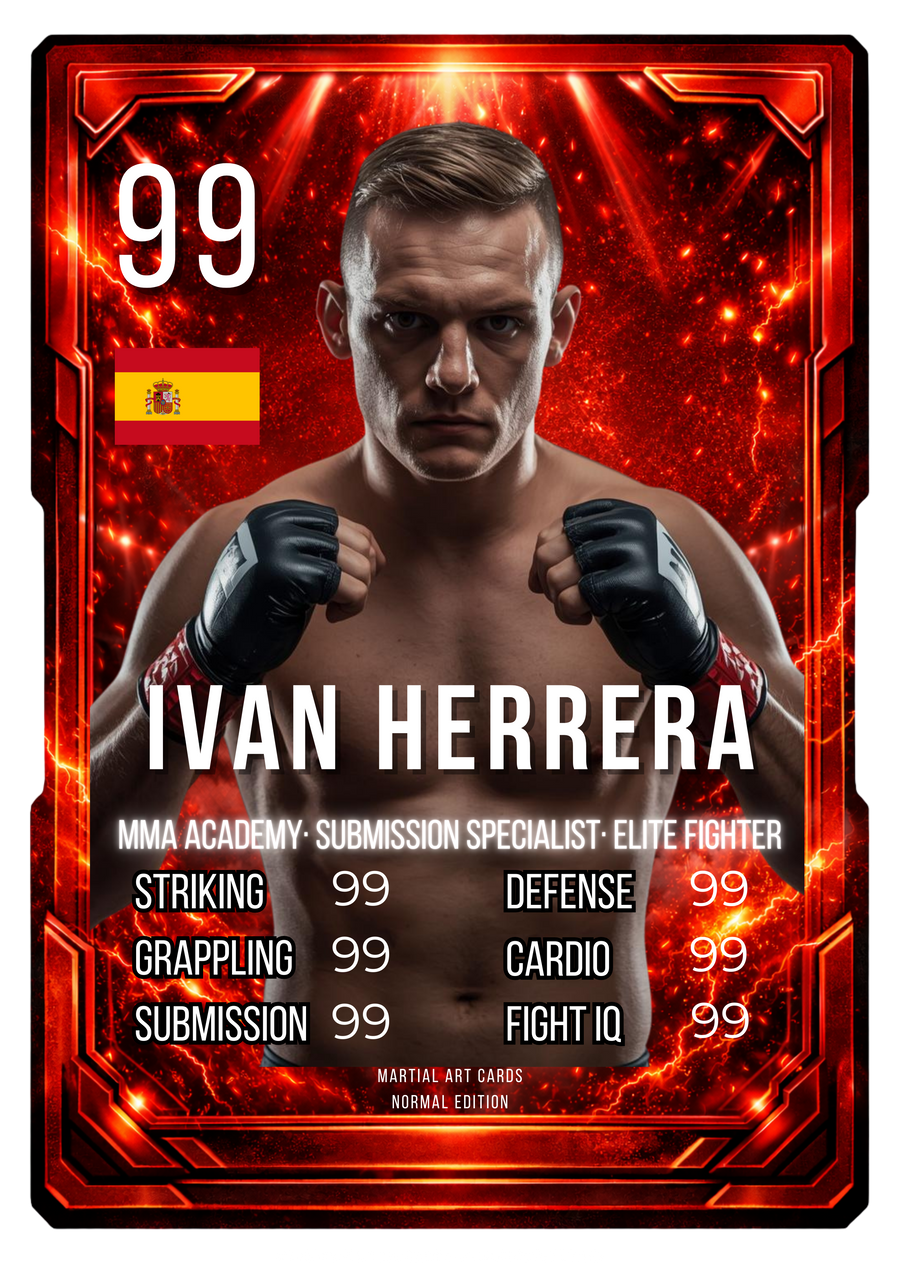 Carta Personalizada de MMA Roja – Agresividad y Potencia en Carta Coleccionable