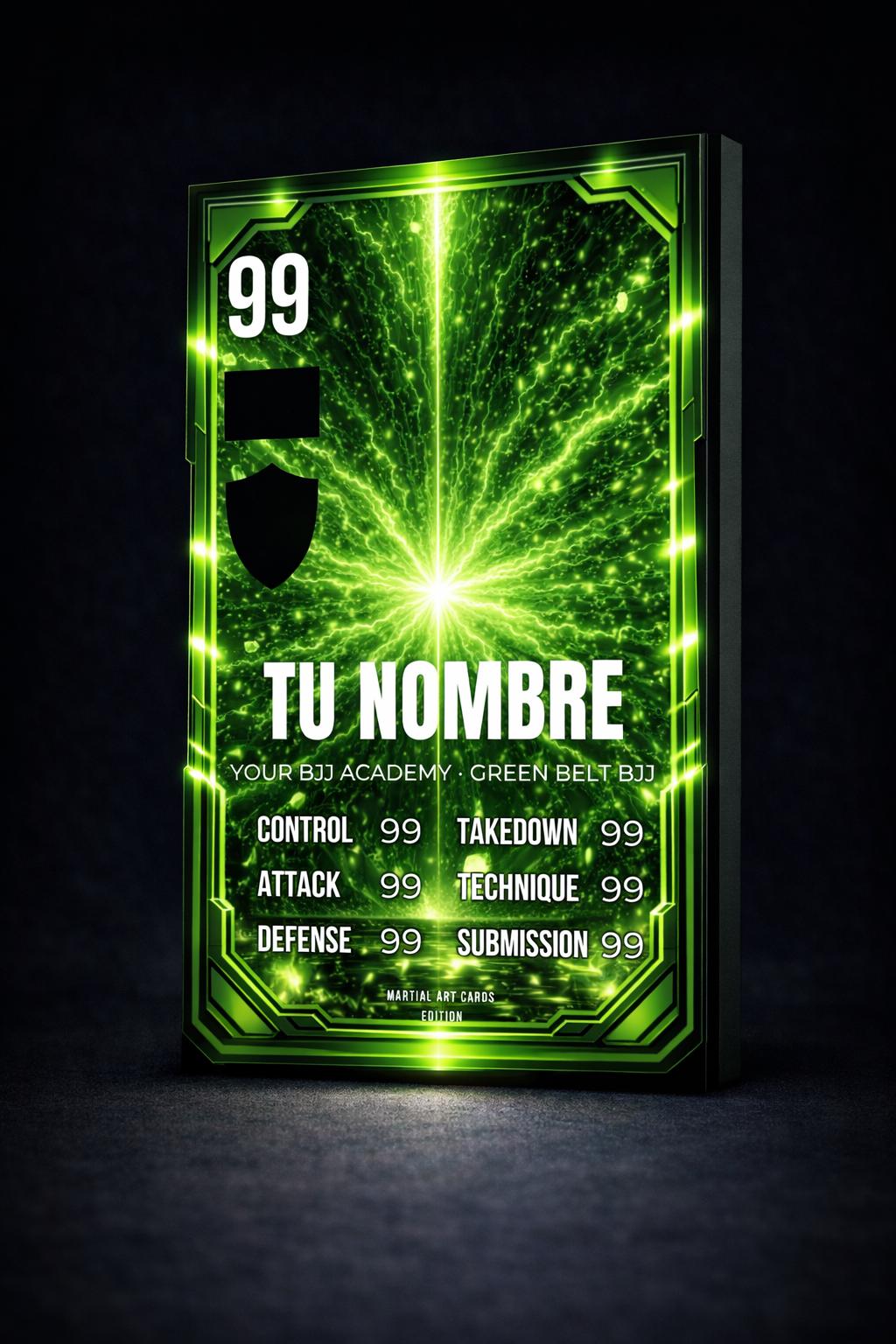Carta personalizada BJJ niños cinturón verde | Regalo Jiu-Jitsu infantil (Cromo · A4 · A3)