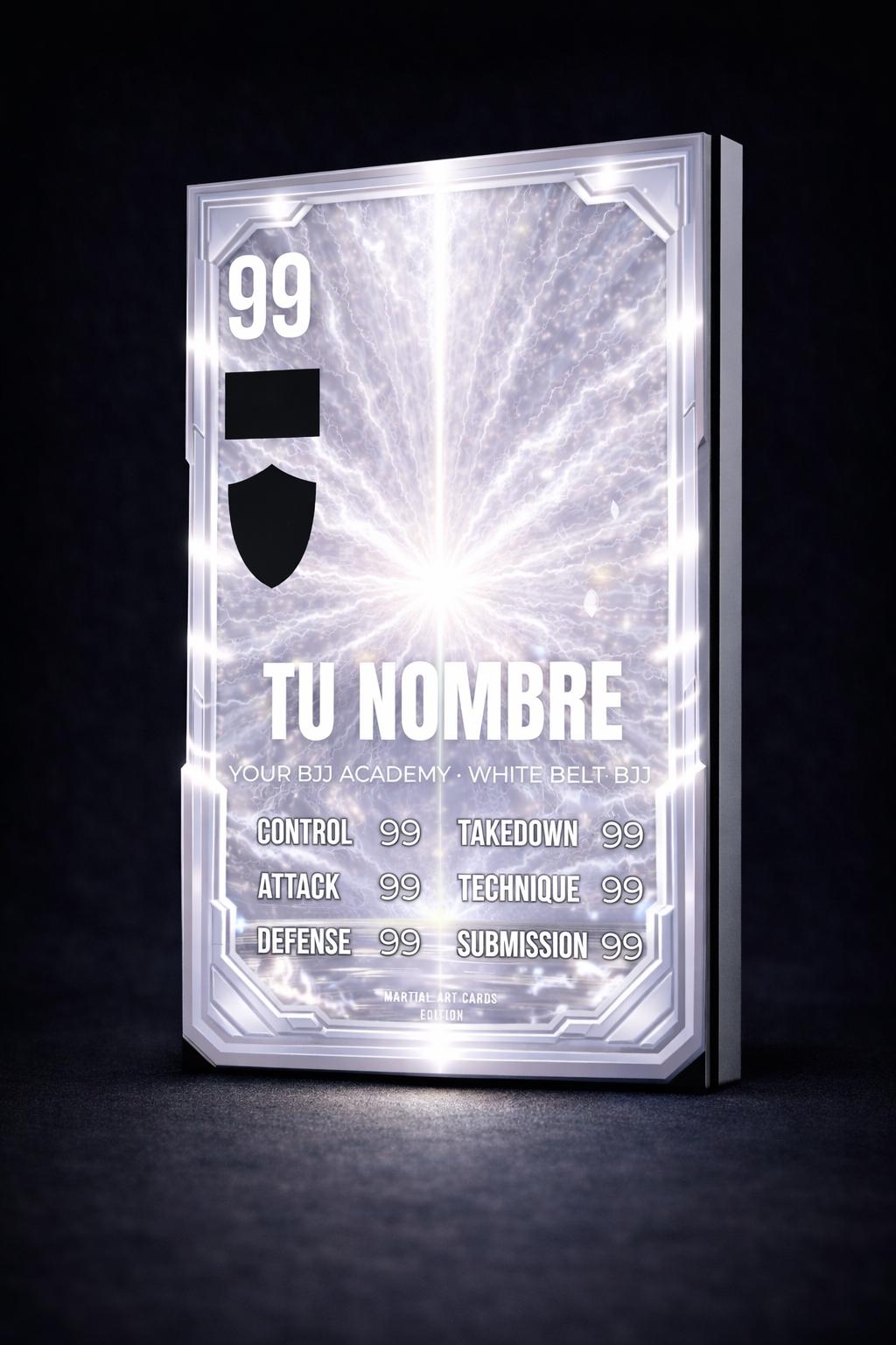 Carta personalizada BJJ niños cinturón blanco | Regalo Jiu-Jitsu infantil (Cromo · A4 · A3)