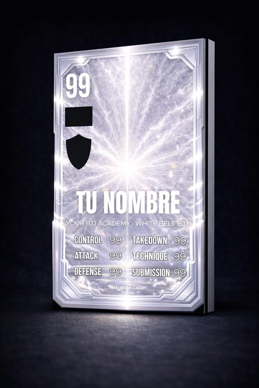 Carta personalizada BJJ niños cinturón blanco | Regalo Jiu-Jitsu infantil (Cromo · A4 · A3)